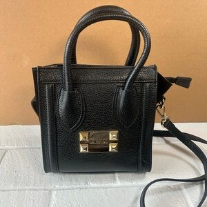 Black Leather Mario Valentino Top Handle Bag